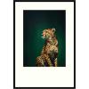 image:imageKate and Laurel Framed Wall Art Print Twilight Emerald Green Leopard by The Creative Bunch Studio 29 x 41 Svelte Noir Black Frame Modern Contemporary Animal Art for Wall DecorSvelte Noir Black