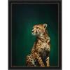 image:imageKate and Laurel Framed Wall Art Print Twilight Emerald Green Leopard by The Creative Bunch Studio 29 x 41 Svelte Noir Black Frame Modern Contemporary Animal Art for Wall DecorManhattan Black