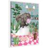 image:imageKate and Laurel Maximalist Bathroom Elephant Bubblegum Framed Canvas Wall Art by Honey Island Studio 18 x 24 Sylvie Beaded White Whimsical Animals Bathroom Flowers Art for Wall DecorWhite