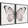 image:imageKate and Laurel Minimal Butterfly Watercolor Neutral Linen  2 Piece Framed Canvas Wall Art Set by The Creative Bunch Studio Sylvie Beaded Black Modern Contemporary Animal Art for Wall Decor