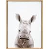 image:imageKate and Laurel Sylvie Animal Studio Baby Rhino Framed Canvas Wall Art by Amy Peterson Art Studio 18x24 Natural Modern Animal Portrait Art for WallNatural
