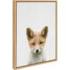 image:imageKate and Laurel Sylvie Baby Fox Color Illustration Framed Canvas Wall Art by Simon Te of Tai Prints 18x24 Natural Adorable Animal Art Wall DcorNatural