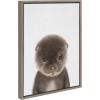 image:imageKate and Laurel Sylvie Baby Otter Color Illustration Framed Canvas Wall Art by Simon Te of Tai Prints 18x24 Natural Adorable Animal Art Wall Dcor Kids Room NurseryGray
