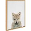 image:imageKate and Laurel Sylvie Baby Wolf Color Illustration Framed Canvas Wall Art by Simon Te of Tai Prints 18x24 Natural Adorable Animal Art Wall DcorNatural