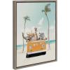 image:imageKate and Laurel Sylvie Beach Adventures Framed Canvas Wall Art by July Art Prints 18x24 Gray Colorful Beach Animal Wall Art DecorGray