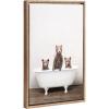 image:imageKate and Laurel Sylvie Beaded Three Little Bears in Vintage Bathtub Vintage Framed Canvas Wall Art by Amy Peterson 18x24 White Adorable Woodland Animal Art for WallGold