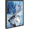 image:imageKate and Laurel Sylvie Colorful Majestic Reindeer In Snow Framed Canvas Wall Art by Rachel Christopoulos 18x24 Gray Winter Christmas Reindeer Art for WallGray