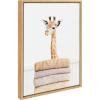 image:imageKate and Laurel Sylvie Fold Giraffe Framed Canvas Wall Art by Amy Peterson Art Studio 18x24 Natural Mudroom Wall DcorNatural