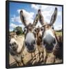 image:imageKate and Laurel Sylvie Funny Animal Donkey Selfie Framed Canvas Wall Art by The Creative Bunch Studio 22x22 Natural Funny Cute Animal Art for WallBlack