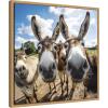 image:imageKate and Laurel Sylvie Funny Animal Donkey Selfie Framed Canvas Wall Art by The Creative Bunch Studio 22x22 Natural Funny Cute Animal Art for WallNatural