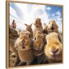 image:imageKate and Laurel Sylvie Funny Animal Rabbit Bunny Selfie Framed Canvas Wall Art by The Creative Bunch Studio 22x22 Natural Funny Cute Animal Art for WallNatural