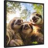 image:imageKate and Laurel Sylvie Funny Animal Sloth Selfie Framed Canvas Wall Art by The Creative Bunch Studio 22x22 Natural Funny Cute Animal Art for WallBlack