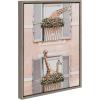 image:imageKate and Laurel Sylvie Giraffe Neighbors Framed Canvas Wall Art by July Art Prints 18x24 Gray Zoo Animal City Wall Art DecorGray