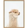 image:imageKate and Laurel Sylvie Golden Alpaca Profile Framed Canvas Wall Art by Amy Peterson Art Studio 18x24 Natural Modern Animal Portrait Art for WallNatural