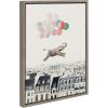 image:imageKate and Laurel Sylvie Happy Elephant in Paris Framed Canvas Wall Art by July Art Prints 18x24 Natural Zoo Animal City Wall Art DecorGray
