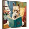 image:imageKate and Laurel Sylvie How to be a Good Boy Dog Terrier Framed Canvas Wall Art by Mary Sparrow 30 x 30 Beaded Gold Whimsical Pet Animal Art for Wall Decor Living Room Bedroom Office KitchenBeaded Gold