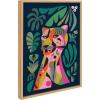 image:imageKate and Laurel Sylvie Leopard Framed Canvas Wall Art by Rachel Lee 18x24 Natural Colorful MidCentury Animal Art for Wall