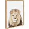 image:imageKate and Laurel Sylvie Lion Thinking Portrait Framed Canvas Wall Art by Amy Peterson Art Studio 18x24 Natural Modern Jungle Animal Portrait Art for Wall