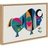 image:imageKate and Laurel Sylvie MCM Ox Framed Canvas Wall Art by Rachel Lee 18x24 Natural Colorful MidCentury Animal Art for Wall