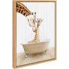 image:imageKate and Laurel Sylvie Mother and Baby Giraffe Farmhouse Bath Framed Canvas Wall Art by Amy Peterson Art Studio 18x24 White Baby Animal Art for WallNatural