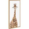 image:imageKate and Laurel Sylvie Standing Giraffe Framed Canvas Wall Art by Amy Peterson 18x40 Natural