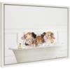 image:imageKate and Laurel Sylvie Three Pigs In Bubble Bath Neutral Style Framed Canvas Wall Art by Amy Peterson Art Studio 18x24 Natural Chic Animal Art Bathroom Wall DcorWhite