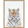 image:imageKate and Laurel Sylvie Tiger Portrait Framed Canvas Wall Art by Amy Peterson Art Studio 18x24 Natural Modern Jungle Animal Portrait Art for WallNatural