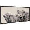 image:imageKate and Laurel Sylvie Two Highland Cow Best Friends Neutral Linen Bright Framed Canvas Wall Art by The Creative Bunch Studio 18x40 Gray Wide Farm Animal Portrait Art for WallGray