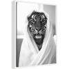 image:imageKate and Laurel Tiger Bathroom Art Towel Robe Black and White Framed Canvas Wall Art by The Creative Bunch Studio 18 x 24 Sylvie White Black amp White Animals Bathroom Art for Wall Decor Living Room