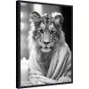 image:imageKate and Laurel Tiger Glam Bathroom Towel Robe Black and White Framed Canvas Wall Art by The Creative Bunch Studio 18 x 24 Sylvie Beaded Black Black amp White Animals Bathroom Art for Wall Decor