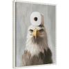 image:imageKate and Laurel Toilet Paper Roll on Bald Eagles Head Bathroom Art Framed Canvas Wall Art by The Creative Bunch Studio 18 x 24 Sylvie Beaded White Whimsical Humor Animals Bathroom Art for Wall