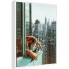 image:imageKate and Laurel Urban Tiger Overlooking Manhattan Framed Canvas Wall Art by Michael Schauer 18 x 24 Sylvie White Industrial Urban Animals Cityscapes Art for Wall Decor Living Room BedroomWhite