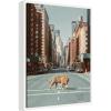 image:imageKate and Laurel Urban Tiger in the City Framed Canvas Wall Art by Michael Schauer 18 x 24 Sylvie White Industrial Urban Cityscapes Animals Art for Wall Decor Living Room BedroomWhite