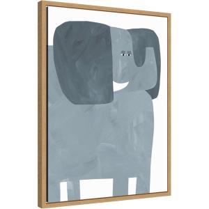 image:imageKate and Laurel Framed Canvas Wall Art Print Mr Elephant by Alicia Abla 18 x 24 Sylvie Natural Frame Whimsical Animal Art for Wall Decor