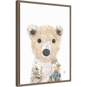 image:imageKate and Laurel Framed Canvas Wall Art Print Polar Bear by Madeline Jeppesen 18 x 24 Sylvie Walnut Frame Whimsical Animal Art for Wall DecorSylvie Walnut