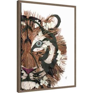 image:imageKate and Laurel Framed Canvas Wall Art Print Tiger by Madeline Jeppesen 18 x 24 Sylvie Walnut Frame Bohemian Boho Animal Art for Wall DecorSylvie Walnut
