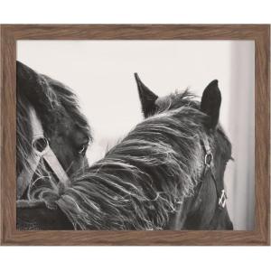 image:imageKate and Laurel Framed Wall Art Print Black Horses by Emiko and Mark Franzen F2 Images 41 x 33 Svelte Noir Black Frame Rustic Farmhouse Animal Art for Wall DecorWoodgrain Stripe Chocolate