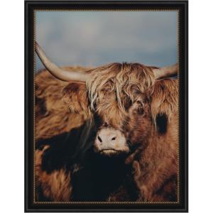 image:imageKate and Laurel Framed Wall Art Print Highland Cow No 5 by Laura Evans 31 x 41 Svelte Noir Black Frame Rustic Farmhouse Animal Art for Wall DecorManhattan Black