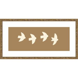 image:imageKate and Laurel Framed Wall Art Print Minimalist Birds Panel 2 Brown by Laura Moss 25 x 13 Belvedere Bronze Frame Modern Contemporary Animal Art for Wall Decor