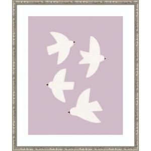 image:imageKate and Laurel Framed Wall Art Print Minimalist Birds Poster 3 Purple by Laura Moss 21 x 25 Belvedere Silver Frame Modern Contemporary Animal Art for Wall Decor