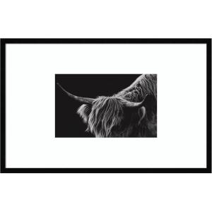image:imageKate and Laurel Framed Wall Art Print Scottish Highland No 6 by Crystal Lynn Collins 33 x 21 Svelte Noir Black Frame Rustic Farmhouse Animal Art for Wall DecorSvelte Noir Black
