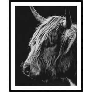 image:imageKate and Laurel Framed Wall Art Print Scottish Highland Vertical by Crystal Lynn Collins 33 x 41 Svelte Noir Black Frame Rustic Farmhouse Animal Art for Wall DecorSvelte Noir Black