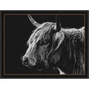 image:imageKate and Laurel Framed Wall Art Print Scottish Highland by Crystal Lynn Collins 21 x 41 Svelte Noir Black Frame Rustic Farmhouse Animal Art for Wall DecorManhattan Black