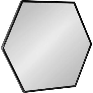 image:imageKate and Laurel McNeer Modern Wall Mirror 22 x 25 Black Geometric Hexagon Mirror for Wall