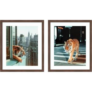 image:imageUrban Tiger City 2 Piece Framed Wall Art Print Set by Michael Schauer