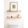 image:imageKate and Laurel Camryn 2Piece Wood and Metal Floating Wall Shelves 4 x 24 Natural Wood and Gold Simple Shelving Unit Set for Display or StorageNaturalGold