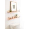 image:imageKate and Laurel Camryn 2Piece Wood and Metal Floating Wall Shelves 4 x 24 Natural Wood and Gold Simple Shelving Unit Set for Display or StorageNaturalGold