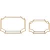 image:imageKate and Laurel Ciel Modern Horizontal Shelves Set of 2 Gold Decorative Glam Wall Decor for Storage and Display