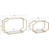 image:imageKate and Laurel Ciel Modern Horizontal Shelves Set of 2 Gold Decorative Glam Wall Decor for Storage and Display