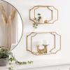 image:imageKate and Laurel Ciel Modern Horizontal Shelves Set of 2 Gold Decorative Glam Wall Decor for Storage and Display